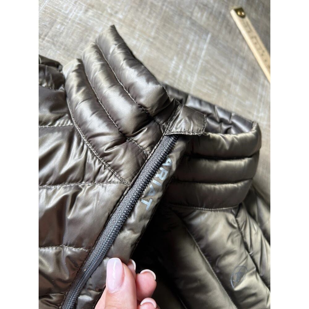 Ariat AriatTEK Ideal Down Vest Womens XL Brown Quilted Insulated Full Zip - Picture 8 of 11